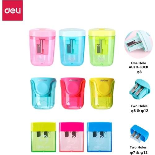 Deli pencil sharpener pencil cutter 2 Hole cute sharpener knife smooth sharpening school accessories stationery E0526