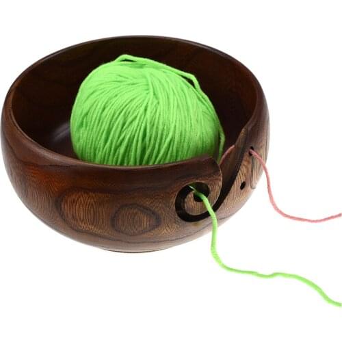 Eco-friendly Wooden Yarn Storage Bowl Organizer For Knitting Crocheting Wool Storage Bowl Handmade Sewing Supplies