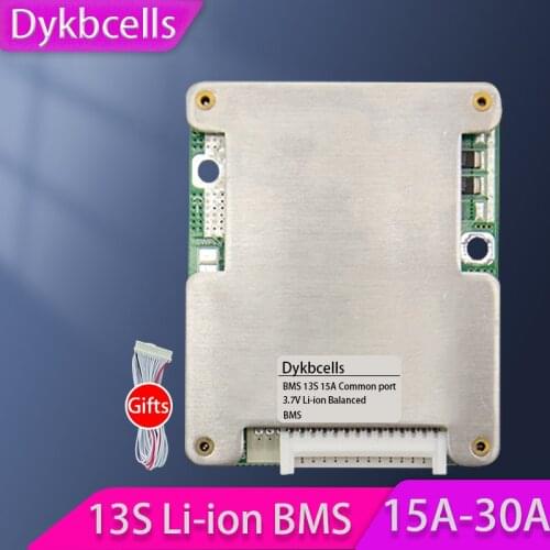 Dykbcells BMS 13S 48V 18650 Li-Ion Lithium Ion Battery Protection Board Balancer Electric Scooter Ebike 15A 20A 25A 30A 13series