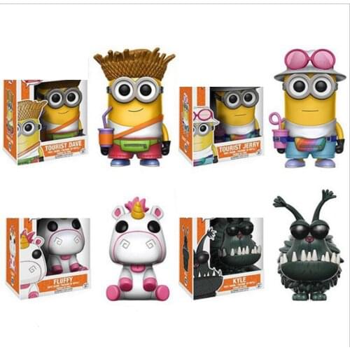 Funko Despicable Minions Tourist Jerry Dave Unicorn Fluffy Kyle Agnes 418# brinquedos Action Figure Collection toys for kids
