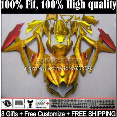 Injection For SUZUKI GSXR 750 600 CC GSXR-600 K8 08 6CL.38 GSXR750 GSXR600 08 09 10 GSXR-750 2008 2009 2010 Fairing Golden red