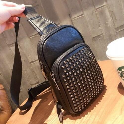 Classic Rivet Sheepskin Shoulder Bags Women Summer Fashion Crossbody Punk Bag Female Genuine Leather Small Sling Bolsos Mujer