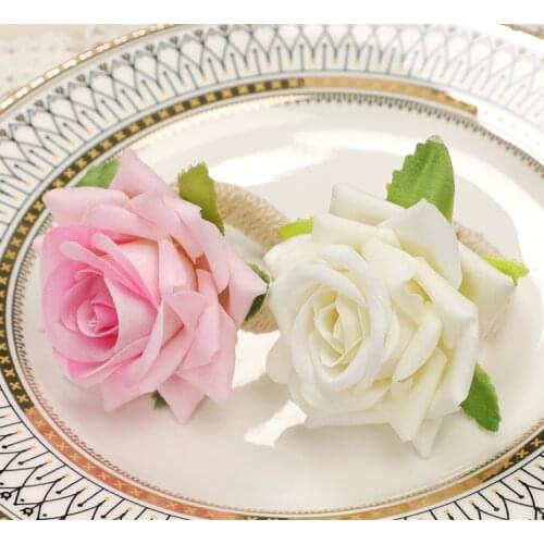 10pcs Creative simulation flower napkin button modern and simple western hotel napkin ring household goods table top cloth ring