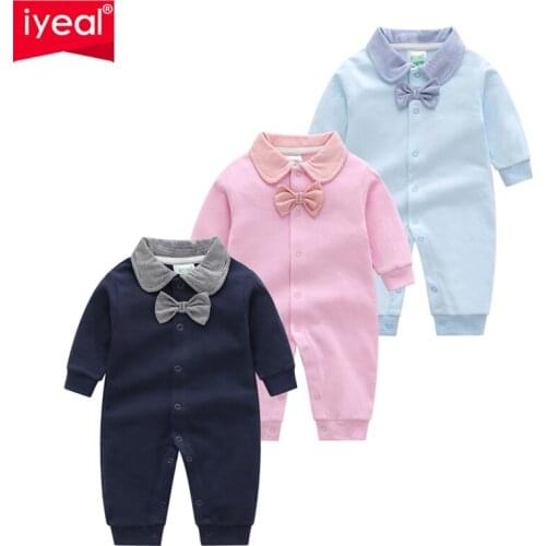 IYEAL 3PCS/Lot Baby Rompers Newborn Baby Clothes For Girls Boys Long Sleeve ropa bebe Jumpsuit Baby Clothing Toddler Kids Outfit