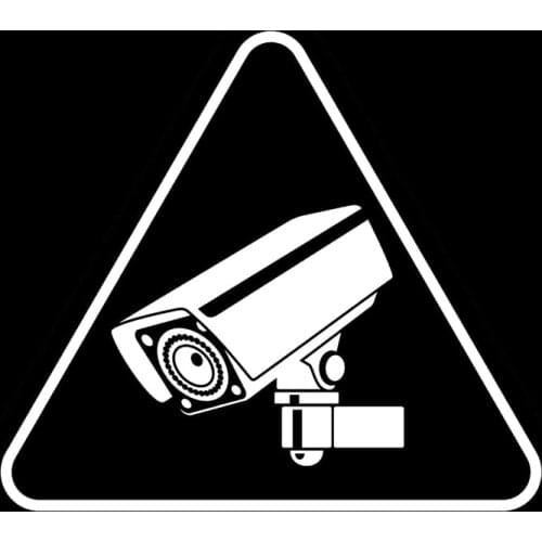 Cool CCTV Warning Sign Camera Tool Vinyl Black/Silver Car Sticker 13cm*12cm