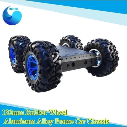 4WD Metal Car Chassis 130mm Rubber Wheel Smart Car With Metal Frame for Arduino Development Kit Intelligent Car For DIY/Design