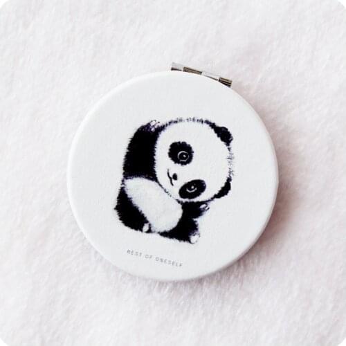 CSHOU59 Cute Mini Makeup Mirror Dual Sides Foldable Compact Mirrors Pocket Cosmetic Mirror Suitable for Travel Ladies Girls Make