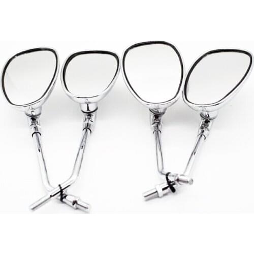 Motorcycle 10mm Rearview Mirror Motorbike Scooter Silver Side Rear View Mirrors for Harley Cafe Racer Honda Yamaha Suzuki BMW