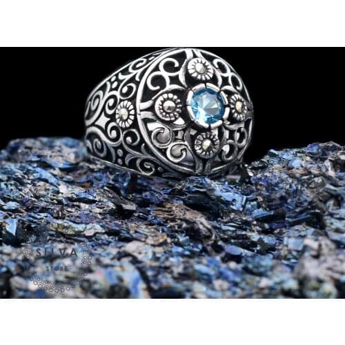 Silva 925 Sterling Silver Ring for Men Zircon Stone S925 silver fashion Jewelry Gift Mens Rings All sizes