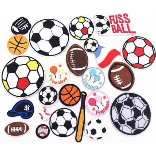 23Pcs/lot Football basketball Patches for Clothes Embroidery Appliques Children Clothing Accessories Badge