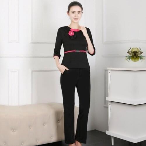 New Beauty Salon Overalls Spa Technician Clothing Suit Female Foot Pedicure Health Club Foot Bath Beautician Work Uniform AS215