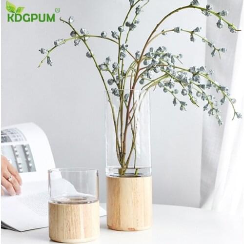 Nordic Ins Glass Vase Light Luxury Desktop Home Base Flower Dried Flower Flower Arrangement Vase