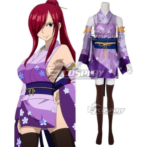 Fairy Tail Erza Scarlet Kimono Dress Girls Party Adult Halloween Carnival Christmas Kimono Suit Cosplay Costume E001