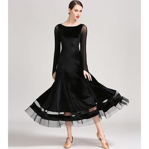 Modern Dance Dresses For Ladies black wine red green Adult Women Ballroom Chacha Dancing leopard S9048