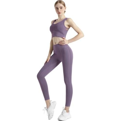 Women Tracksuit Seamless Yoga Suits Dense Fabric Fitness Gym Clothing Sports Bras Leggings Workout Clothes Women bra
