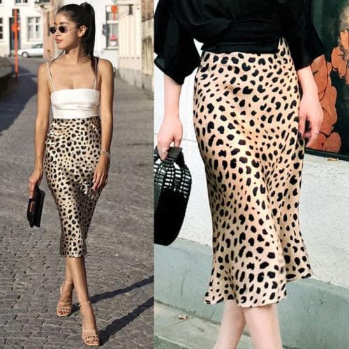 Women Girl Slim Skirt Thin High Waist Leopard Print Skirts Sexy Casual Summer Women Skirts