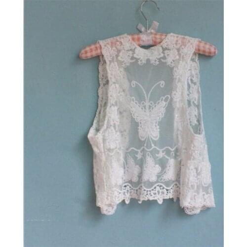 Spring Summer Sexy Hollow Out Lace Top Vest Hollow Out Sleeveless Waistcoat Women Open Stitch Short Outwear Chalecos Para Mujer