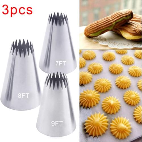 1/3PCS Large Icing Piping Nozzles Russian Nozzles Pastry Tips Cookies Cake Decorating Tools Tips Cream Fondant Pastry Nozzles