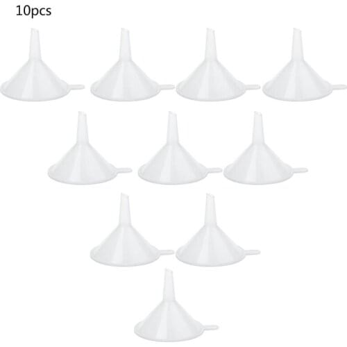 10Pcs Plastic Small Funnels For Perfume Liquid Essential Oil Filling Empty Bottle Packing Tool