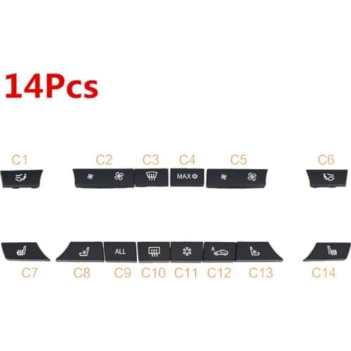 14PCS Button Car Key Caps Repair Kit Panel Switch Button Cover for BMW- 5/6/7 Series F07 GT F10 F11 F06 F12 F13 F01 F02