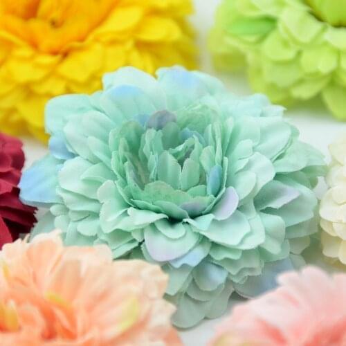 20pcs/lot 7cm Artificial Silk Dahlia Daisy Chrysanthemum Flower Heads For Home Wedding Decoration Handmade DIY Fake Flowers