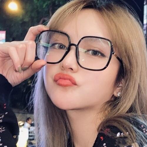 2020 Fashion Anti-blue Light Oversized Square Eyeglasses Vinitage Women Eye Glasses Computer Optics Glasses Plastic Men