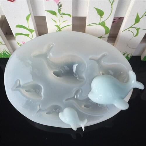 5 different dolphin Liquid silicone mold DIY resin jewelry pendant lanugo mold resin molds for jewelry