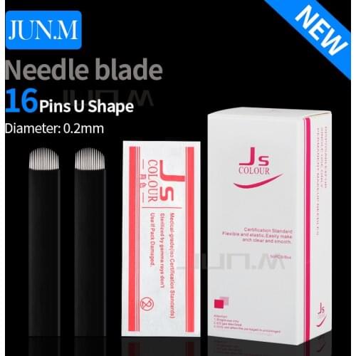500PCS 16 pin U-Shape Microblading Needle Eyebrow Makeup Manual Tattoo Blade For Permanent Embroidery Pen Tattoo