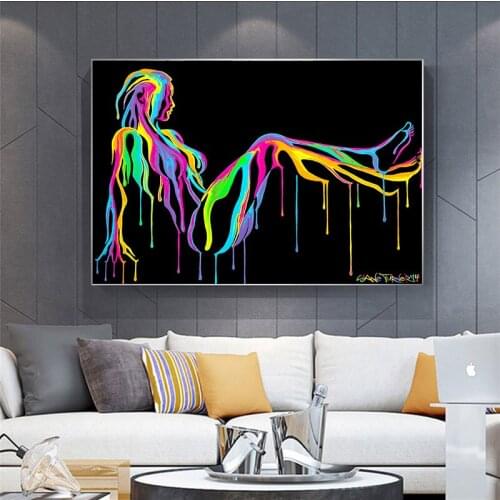 Abstract Watercolor Figure Canvas Painting Art Wall Posters and Prints Scandinavian Canvas Art Picture for Living Room