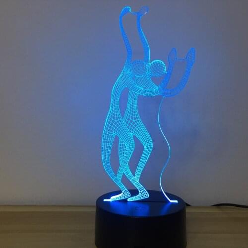 Dancing Acrylic Night Lighting Lamp Yoga 3D LED Luminaria Nightlight Colorful Gradient Creative Table Lava Lamp Bedroom Decor
