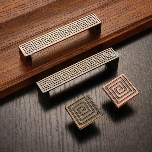 Antique Bronze Drawer Cupboard Pulls Retro Wardrobe Closet Knob Zinc Alloy Kitchen Cabinet Hardware Jewelry box Handle