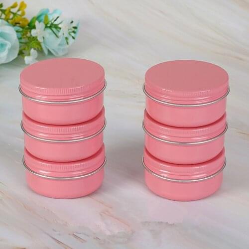 50PCS Pink 10g 30g 50g 60g Aluminum Jars Lip Balm Pot Skin Care Cream Eyeshadow Lipgloss Liquid Base Foundation Container Tins