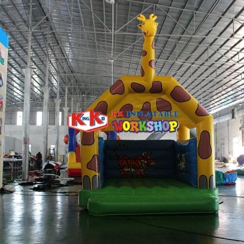 KK Zoo Theme Big inflatable giraffe model jumping castle bouncer for advertising