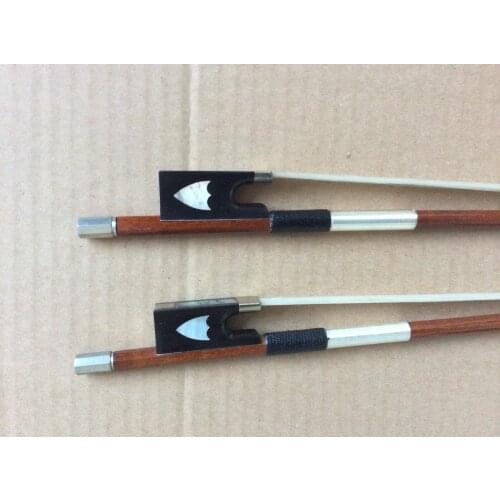 One piece Violin Bow 4/4 silver mounted real Mongolian Horse-hair bow