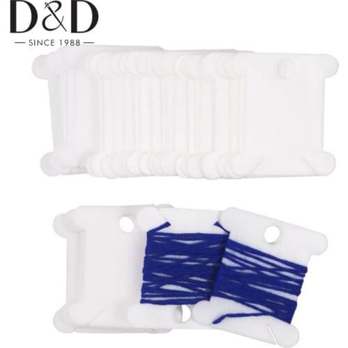 D&D 30pcs Plastic Thread Bobbins Thread Card Spool for Storage Holder Cross Stitch Embroidery Floss DIY Sewing Tools