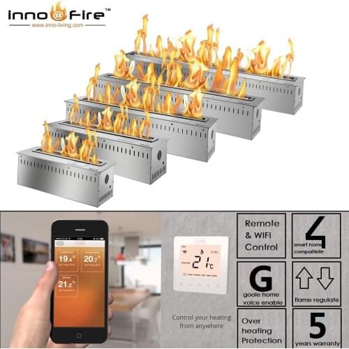 Inno-Fire 60 inch remote control silver or black ethanol real flame electric fireplace burner