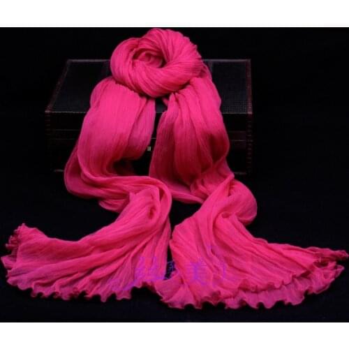 HOT SELLING Miyake fold fashion life pure color silk scarves 245*135 IN STOCK