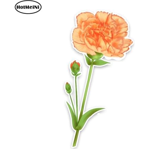 HotMeiNi 5cm x 13cm A Small Yellow Fresh Carnation Flower Car Stickers Accessories
