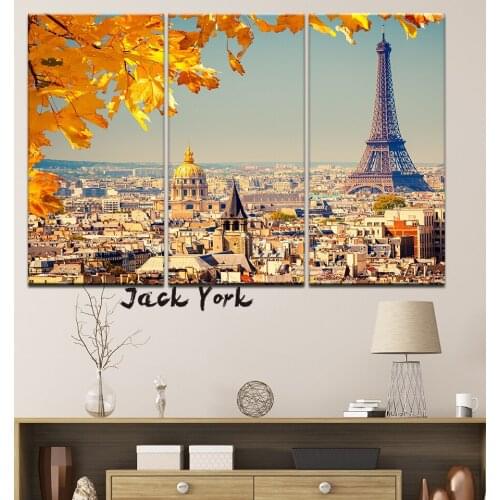 Canvas Painting Art View of ParisTower Cityscape 3 Pieces Wall Art Painting Modular Wallpapers Poster Print Home Decor
