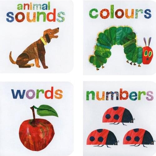 4Books English Book for Children Classroom Montessori Educational Animal Sounds Words Numbers Colour Reading BooksFor Kids Gifts