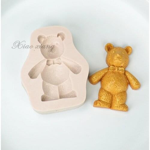 Teddy Bear Fondant Cake Decorating Silicone Molds Chocolate Baking Tools For Cakes Pastry Kitchen Baking Accessories M2140