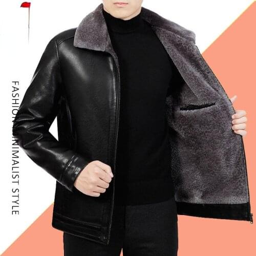 2021 Man Zipper Motorcycle Leather Jacket Men Stylish Solid Winter Windproof PU Leather Jacket Outwear Leather Coat for Male Q74