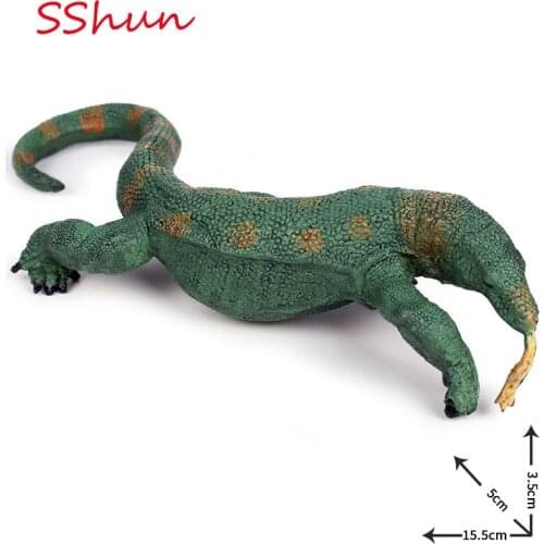New Styles Simulation solid static wild animal model children toy monitor lizard Komodo monitor plastic ornaments
