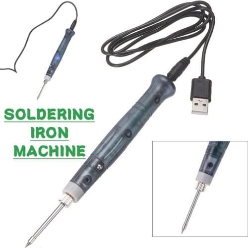 New Portable 8W Mini USB Soldering Iron LED Power Electric Welding Soldering Iron Tool Kit+stand Spring USB Cable Quick Heat Up