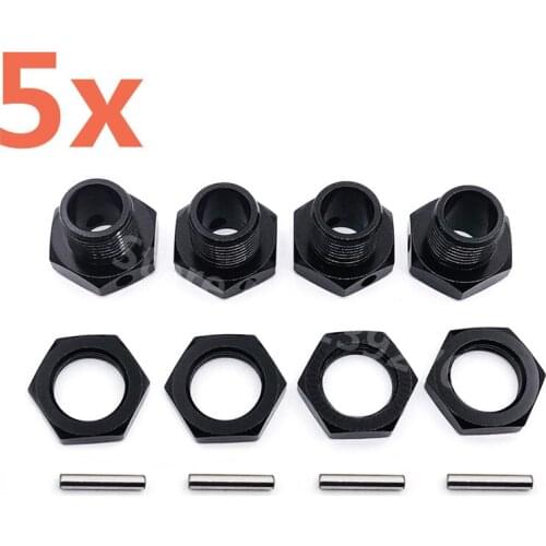 Wholesale 5Sets/lot HSP 1/8 Tires Adapter Wheel Nut 17mm Alum Hex Hubs with Pins Set Screws For 1/8 Nitro Ofna Hyper Buggy