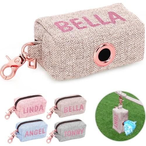 Personalized Dog Poop Waste Bag Holder Portable Pet Garbage Bag Outdoor Dog Pick Up Poop Bags Dispenser Pet Cleaning Supplies