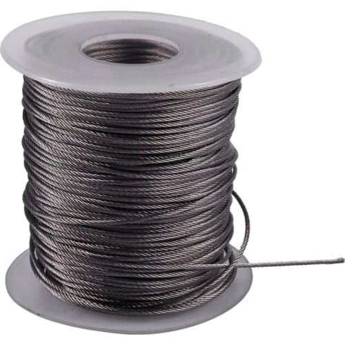 Hoisting Lifting 7x7 1mm Dia Stainless Steel Flexible Wire Rope 177Ft