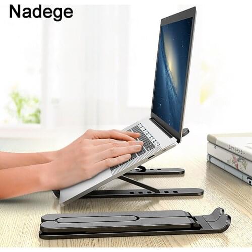 Nadege Portable Laptop Stand Foldable Height Adjustable Support Base Computer Cooling Stand Hollow Design Laptop Holder