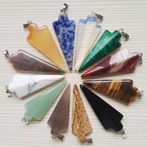 Arrow Natural stone pendants for making jewelry accessories charm fashion Good quality Necklace Pendant 12pcs/lot free shipping