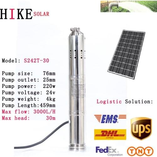 Hike solar equipment 24v borehole water agriculture deep well submersible pump for irrigation for drip irrigation Model S242T-30